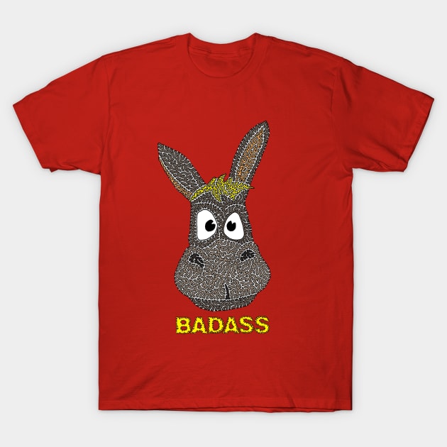 Badass Donkey T-Shirt by NightserFineArts